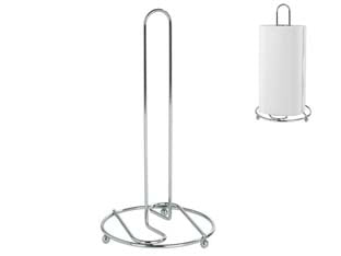 Portarotolo cucina slim - ø cm.14x27h. - in acciaio cromato, (rotolo non incluso)