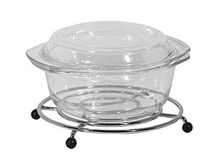 Sottopentola rotondo kitchen - ø cm.24 - in acciaio cromato, (contenitore non incluso)