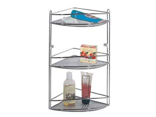 Mensola angolo star tripla - cm.21x21x46h. - in acciaio cromato