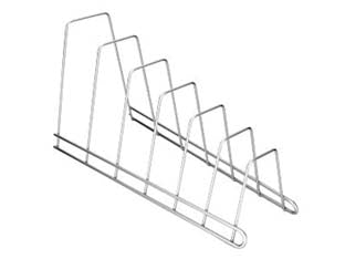 Porta coperchi a 6 posti cricket - cm.34x15x18 - n.6 posti, in filo ferro plastificato, salva spazio, colore argento metallizzato satinato