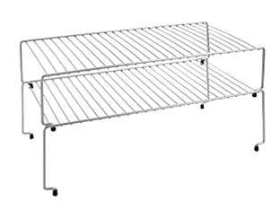 Set 2 mensole sovrapponibili sky - cm.47x23x26 - n.2 mensole sovrapponibili, colore argento metallizzato satinato