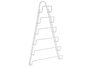 Porta coperchi a 6 posti kiwi - cm.23x7x42 - n.6 posti, in filo ferro plastificato, da appendere, salva spazio, colore bianco