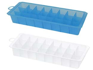 Formaghiaccio 24 cubetti senza coperchio - cm. 20X7X3h. - polipropilene, ideale anche per congelare mini porzioni di alimenti liquidi o semiliquidi , formine profilo cubetto