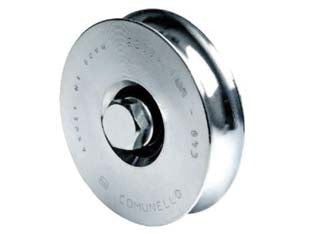 Ruota cancelli gola semitonda art.310 - mm.120x22 - ruota acciaio , gola semitonda, montaggio su 1 cuscinetto