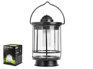 Lampada solare led lanterna - 5 lumen - corpo in metallo e vetro, alimentazione con 1 batteria AA ricaricabile, alimentazione solare, 8 ore di autonomia, grado di p...