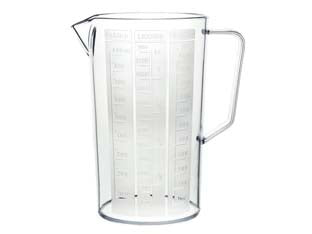 Caraffa graduata con manico florida - lt.1,5 - ø cm.12x19h. - con manico e beccuccio versatore, litraggio inciso sul dorso, lavabile in lavastoviglie