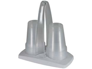 Portabicchieri in plastica bianco - cm.20x11x18,5 - con maniglia per il trasporto
