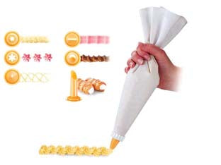 Sac a poche in tessuto con 6 beccucci delicia - cm.35 - prodotta in fibra di cotone di alta qualità garantita, si può decorare anche direttamente dalla tasca, senza usare i beccucci...