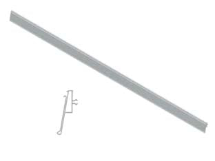 Portaprezzo pvc h40 basculante per ripiano lamiera mm.40 h.x500 l. - componente per arredamento negozio in pvc trasparente