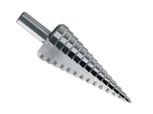Fresa conica graduata hss-g - ø mm.4/20 gambo mm.10x85 9 gradini - gambo antisdrucciolo, utilizzabile nel metallo, plastica, acciaio
