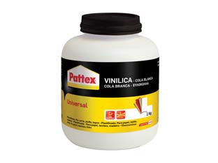 Pattex colla vinilica classic universale kg.1 - Kg.1 - adesivo vinilico plastificato ideale per carta, cartone, sughero, materiali porosi, carta da parati, legno, compensato e truc...