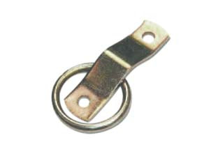 Cavallotto semplice con anello saldato acciaio zincato - mm.80x20x3 - zincatura alta resistenza alla corrosione, anello saldato diametro mm.35 filo 5,5
