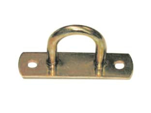 Cavallotto tondo zincato - mm.21x25 - zincatura alta resistenza alla corrosione, anello saldato diametro mm.6, basetta mm.65x20x2