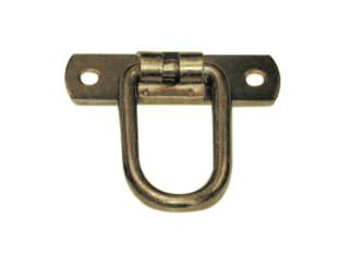 Cavallotto snodato tondo zincato - mm.20x42 - zincatura alta resistenza alla corrosione, anello saldato diametro mm.6, basetta, mm.60x20x2