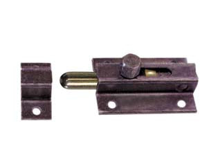 Catenaccio portalucchetto trasversale mignon asta tonda bronzato - mm.150 - in acciaio bronzato