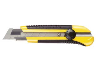 Cutter grande dynagrip mm.25 con bloccaggio a rotella - mm. 250 (0-10-425) - corpo in materiale sintetico bi-material Dynagrip per un'ottima presa, telaio in acciaio antiruggine, rotella bloccalama, mon...