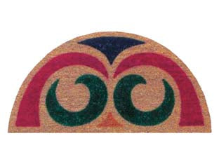 Zerbino mistercocco mezzaluna cm.40x75 - cm.40x75, spessore mm.15 - fondo in PVC, cocco decorato