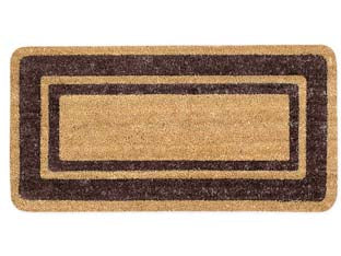 Zerbino super marrone spessore mm.17 - cm.40x80, spessore mm.17 - fondo in PVC, cocco con doppia fascia colorata