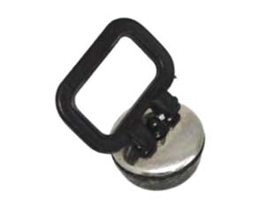 Tappo lavello lavabo con maniglia - ø mm.52 - corpo in gomma nero, piastra cromata e manico in plastica