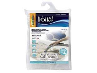 Sacco sottovuoto salvaspazio - cm.40x50 - set pz.2 - riduce fino al 75% di spazio, protegge gli indumenti da tarme, polvere e umidità, ideale per felpe e maglioni