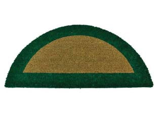 Zerbino ecoco semicerchio cm.40x80 verde spessore mm.18 - cm.40x80, spessore mm.18 - fondo in gomma, cocco con fascia colorata