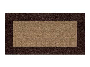 Zerbino ecoco marrone spessore mm.18 - cm.60x120, spessore mm.18 - fondo in gomma, cocco con fascia colorata