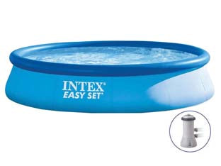 Piscina easy set rotonda autoportante c/pompa filtro cm.396x84h. - capacità lt.7290 - peso kg.17,8 (28142) - colore azzurro, rivestimento in PVC a 3 strati ad alto impatto e resistente all'abrasione, bordo ad anello gonfiabile, spazio...