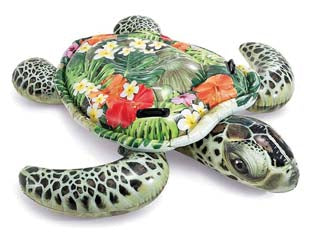 Tartaruga gonfiabile cavalcabile +3 anni - cm.191x170 - peso kg.2,13 (57555) - in vinile spessore mm.0,30, con 2 impugnature robuste, portata max kg.80, 2 camere d'aria, kit corredo di riparazione