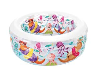Piscina gonfiabile tonda aquarium +6 anni - cm.152x56h. - peso kg.3,50 (58480) - in vinile spessore mm.0,30 , fondo gonfiabile, capienza d'acqua lt.360, kit corredo di riparazione