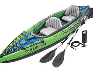 Canoa gonfiabile challenger k2 - cm.351x76x38h. - peso kg.18 (68306) - in PVC spessore mm.0,75, portata max kg.180, dotato di sedili gonfiabili, fondo gonfiabile per un maggiore confort e rigidità...
