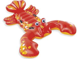 Aragosta gonfiabile cavalcabile +3 anni - cm.213x137 - peso kg.2,10 (57533) - in vinile spessore mm.0,30, con 4 impugnature robuste, portata max kg.80, kit corredo di riparazione