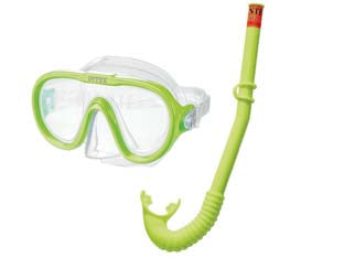 Maschera mare e boccaglio adventure swim set +8 anni - peso kg.0,45 (55642) - set maschera unica lente in vetro temperato regolabile sulla testa con cinghia, completa di boccaglio