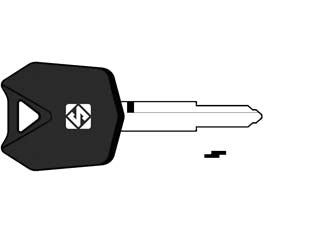 Chiavi moto look a-like porta transponder kw16te - KW16TE - per moto KAWASAKI design testa chiave identica all'originale, utilizzabile con trasponder GTI (non fornito)