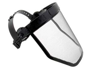 Visiera di protezione regolabile in rete - schermo e tesina parasole, ampia superficie protettiva, CE EN-1731