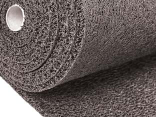 Zerbino entry in rotolo colore grigio spessore mm.15 - cm.120h, spessore mm.15, rotolo da mt.6 - in filamenti vinilici corrugati, peso kg.4,40 al mt quadro, ideale per esterni, con efficiente sistema di drenaggio pioggia