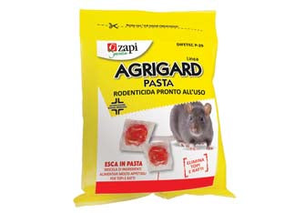 Topicida agrigard pasta rossa difenacum gr.150 - busta con zip da gr.150 - esca rodenticida pronta all'uso in pasta fresca singolarmente confezionata in bustine di carta filtro da gr.15, indicato per ...