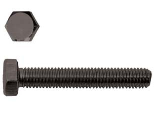 Viti per metallo 8.8 testa esagonale interamente filettate - ø mm.6x60 - interamente filettata senza dado, filettatura MA metrica ISO passo grosso alta resistenza, in acciaio brunito Classe 8.8 UNI ...