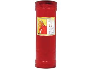 Cero votivo papa giovanni - ø cm.8x21h. gr.400 durata 86 ore circa - con griglia superiore antivento