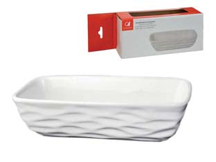 Umidificatore in ceramica vaschetta rigata bianca - cm.10x6x24h. - in ceramica