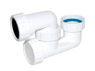 Sifone ribassato per vasca 11/2 - 1'1/2 - sifone ribassato per vasca in polipropilene bianco, con tappo ispezione