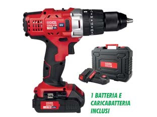 Trapano avvitatore a batteria litio 18v 2ah percussione trb05 only1 - 1 BATTERIA 18V 2,0AH E CARICABATTERIA INCLUSI, 2 velocità regolabili 0-350/0-1200 giri/min., percussione 0-19200 BPM, mandrin...