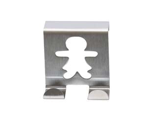 Gancio per anta/cassetto bambini in acciaio inox - cm.5x5 blister pz.2 - funzionale e resistente, ideale per ottimizzare gli spazi e grazie al pratico sistema 'ad incastro' permette di non forare la...