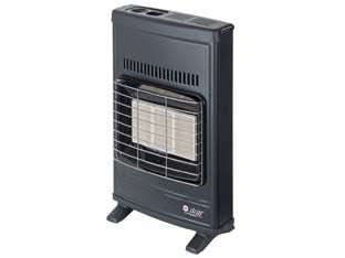 Stufa infrarossi a gas metano 4200w grigia - misure cm.42,5x15x64h. peso kg.6,5 - ECO40 - bruciatore infrarossi 3 mattonelle in ceramica, regolazione potenza su tre livelli (mattonella singola, mattonella doppia, ma...