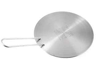 Adattatore per induzione diffusore universale di calore - cm.21 - manico facilmente estraibile, in acciaio inox, lavabile in lavastoviglie