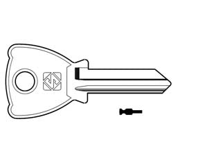 Chiavi per cilindri beta 5 spine grandi be3 - BE3 DX - in ottone nichelato, profilo dorsato, utilizzo principale: per serrature serranda