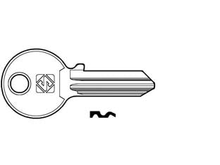 Chiavi per cilindri ff 4 spine grandi ff2 - FF2 DX - in ottone nichelato