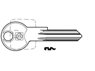 Chiavi per cilindri iseo 6 spine grandi ie29 - IE29 DX - in acciaio nichelato, profilo dorsato