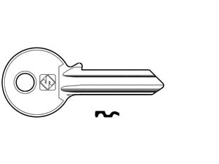 Chiavi per cilindri mg 5 spine grandi mg1 - MG1 DX - in ottone nichelato