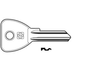 Chiavi per cilindri omec 5 spine grandi oc5 - OC5 DX - in ottone nichelato, profilo dorsato
