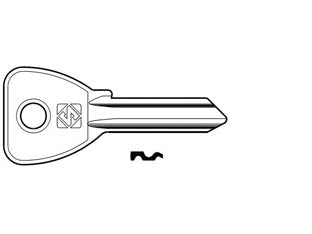 Chiavi per cilindri omec 5 spine grandi oc238 - OC238 DX - in ottone nichelato, profilo dorsato